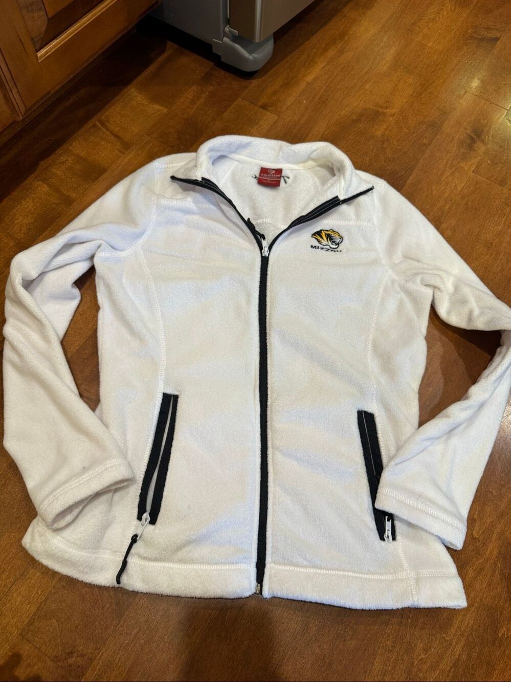 Colosseum Mizzou Missouri Tigers Women’s Large White Full Zip Fleece Jacket